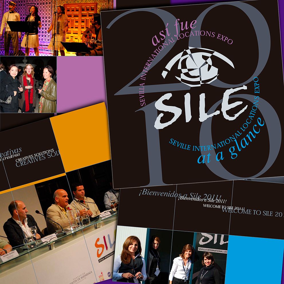 Diseño gráfico realizado para las jornadas de producción de cine publicitario Sile.