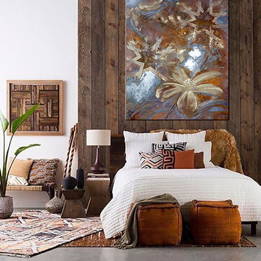 Interior decoration with a painting of Andreina Scanu.