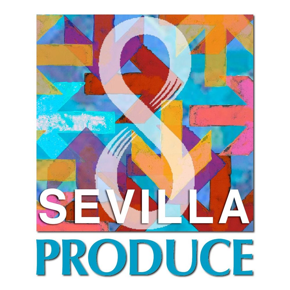 Graphic design of a logo for "Sevilla Produce".